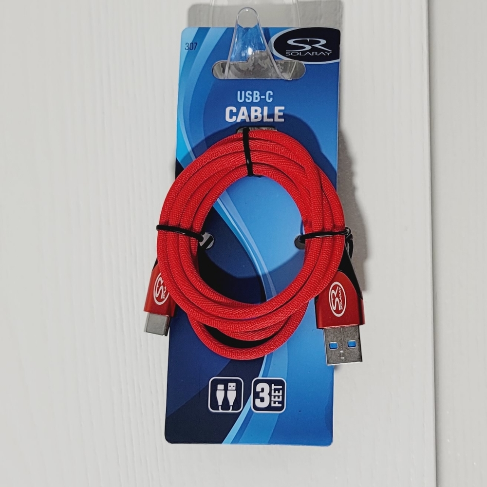 Solaray USB-C Cable 3 Feet (Red)